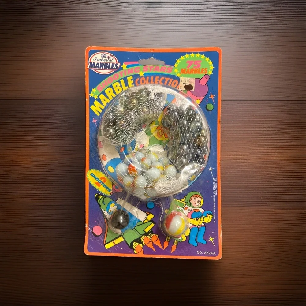 Vintage Imperial Marbles SHOOTING STARS 75 Marbles 2 Shooters New Old Stock 1990